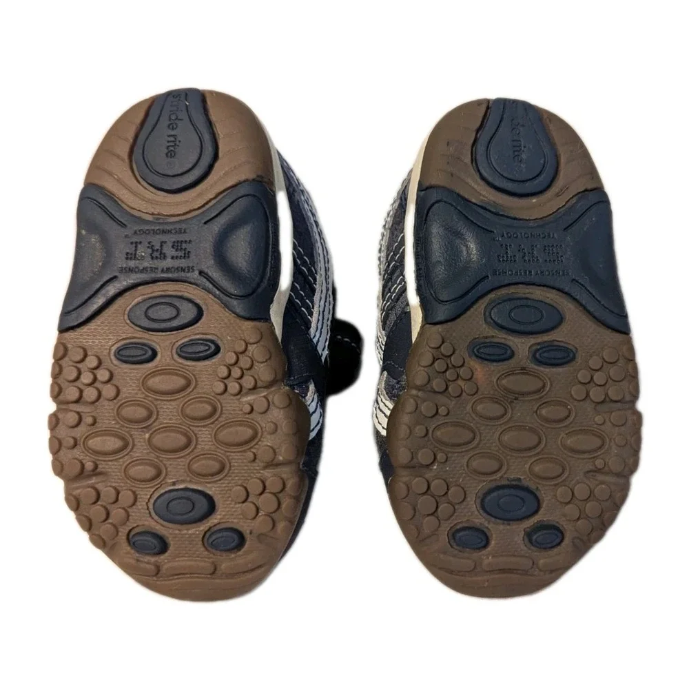 Stride Rite Toddler Boy's SRT Declan Soft Motion‎ Leather Sneaker Blue Size 4XW